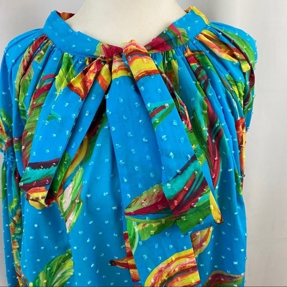 FARMRIO Banana Sky Blouse Blue Multi XS NWT - Picture 4 of 13
